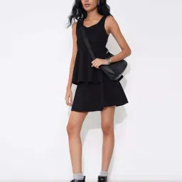 Sf Jeans By Pantaloons Black Flared Fit Skirt image 5