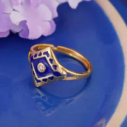 GIVA 92.5 Sterling Silver Golden Buckingham Palace Adjustable Ring-picture-30