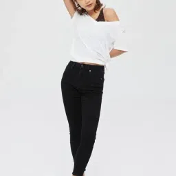 GAP Black Cotton Solid Jeans image 5