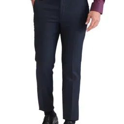 Park Avenue Blue Super Slim Fit Trousers-picture-30