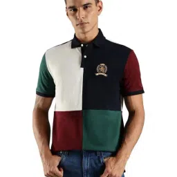 Tommy Hilfiger Multicolor Cotton Regular Fit Colour Block Polo T-Shirt-image-17
