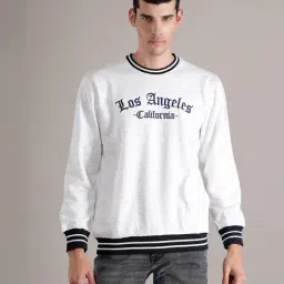 Cantabil White Regular Fit Logo Printed Sweatshirt-picture-35