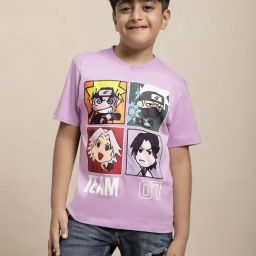 Kidsville Light Purple Naruto Print T-Shirt-picture-9