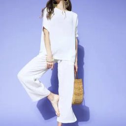 The Kaftan Company White Cotton Solid Pyjama Set-picture-8