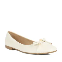 London Rag Women's Ivory Flat Ballets image 2