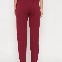 Madame M Secret Wine Cotton Regular Fit Printed Trackpants image 2