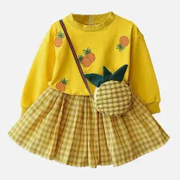 Little Surprise Box Girls Yellow Embroidery Full Sleeves Clothing Sets-picture-31