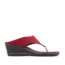 Khadim Women's Maroon Thong Wedges-picture-13