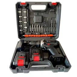 Voltz Cordless Electric Tool Kit 21V Drill Driver with 2pcs Battrey & Carry Case with 23 Piece DIY Accessory Kit image 2
