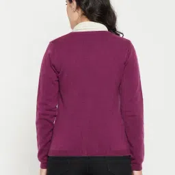 MADAME Dark Purple Regular Fit Cardigan image 2