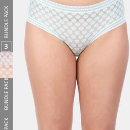 Amour Secret Women Pack Of 3 Self-Design Mid Rise Anti-Bacterial Hipster Briefs-picture-22