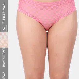 Amour Secret Women Pack Of 3 Mid Rise Anti-Bacterial Hipster Briefs-image-12