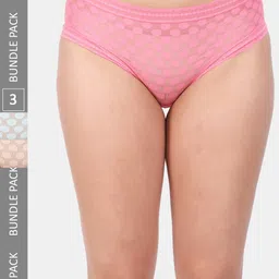 Amour Secret Women Pack Of 3 Mid Rise Anti-Bacterial Hipster Briefs-image-14