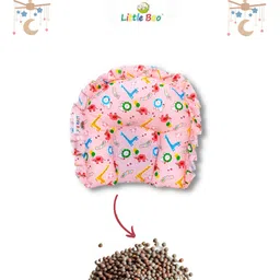 Little Boo Rai Mustard Seed Head Shaping Pillow for Newborn Baby Neck Support - Pink-image-39
