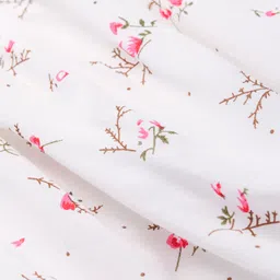 Babyhug Rayon Knit Full Sleeves  Top with  Floral Print - White image 3