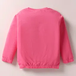 Olio Kids Looper Knit Full Sleeves Winter Wear Sweatshirt & Jogger Set with Souls Text Print - Pink image 3