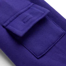 Babyhug Fleece Knit Full Sleeves Hooded Sweashirt With Text Print - Purple image 5