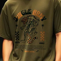 THE BEETEL HOUSE Printed Round Neck Oversized Cotton T-shirt image 5