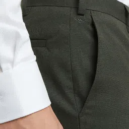 Park Avenue Green Polyester Regular Fit Solid Trousers image 5