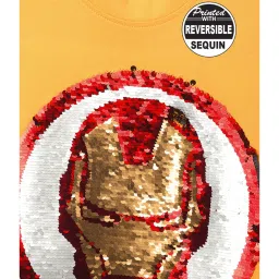 Kidsville Iron Man Printed Yellow T-Shirt For Boys image 5