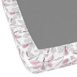 Bianca Denim Feel White & Pink Fabric 192 TC 150 GSM King Fitted Bedsheet With 2 Pillow Covers image 5