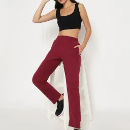 Madame M Secret Wine Cotton Regular Fit Printed Trackpants image 5