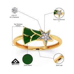 Candere by Kalyan Jewellers BIS Hallmark 14k Yellow Gold & Certified Diamond Ring image 5