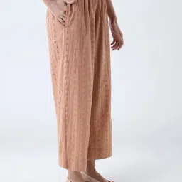 Zuba by Westside Dusty Orange Schiffli Design Cotton Palazzos-image-98