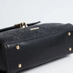 Ginger by Lifestyle Black Textured Handbag image 5