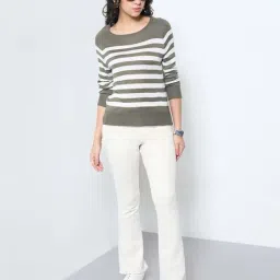 Honey By Pantaloons Olive Relaxed Fit Striped Top image 5