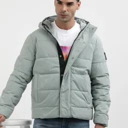 Calvin Klein Grey Regular Fit Quilted Hooded Jacket image 5