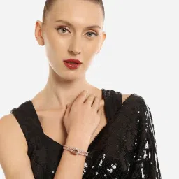 Zaveri Pearls Set of 2 Rose Gold Dazzling Austrian Diamonds Bracelet-ZPFK16864 image 5