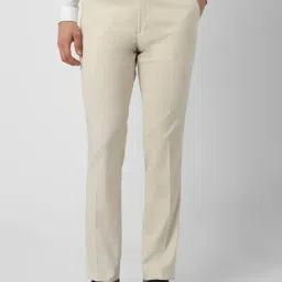 Peter England Beige Slim Fit Trousers-image-17