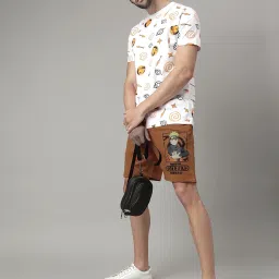 Free Authority Thai Curry Regular Fit Naruto Printed Shorts image 5