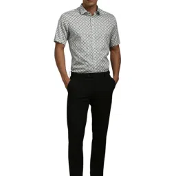 Louis Philippe White Cotton Slim Fit Printed Shirt image 5