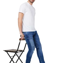 Spykar Blue Cotton Tapered Fit Distressed Jeans image 5