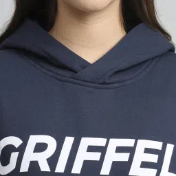 GRIFFEL Navy Printed Hoodie image 5