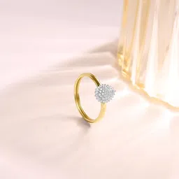 Mia by Tanishq Teardrop Sparkle 14K Gold & Diamond Finger Ring-1.13g image 1