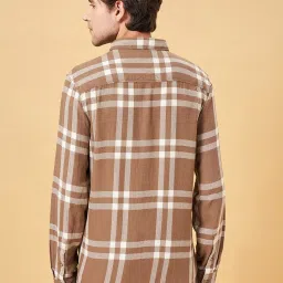 Urban Ranger by Pantaloons Brown Regular Fit Check Hooded Shirt image 5