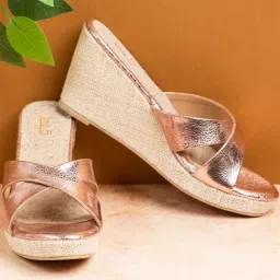 Inc.5 Women's Rose Gold Cross Strap Wedges-picture-43