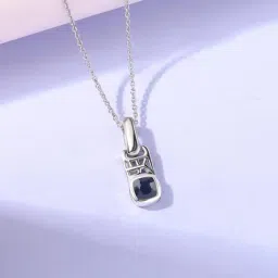 Ornate Jewels 925 Sterling Silver Blue Pendant with chain for Women-picture-39