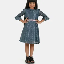 Peppermint Kids Grey Printed Dress-picture-31