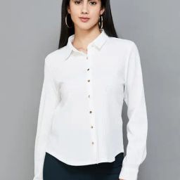 Code by Lifestyle White Self Pattern Shirt-picture-15