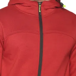 showoffff SHOWOFF Red Cotton Slim Fit Solid Sweatshirt image 5