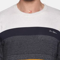 showoffff SHOWOFF Yellow Cotton Slim Fit Colorblock Sweatshirt image 5