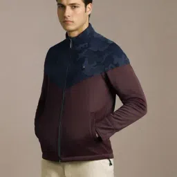 Louis Philippe Maroon & Blue Regular Fit Printed Jacket image 3