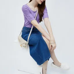 Ginger by Lifestyle Purple Striped Top image 5