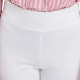 Kazo White Regular Fit High Rise Trousers image 5