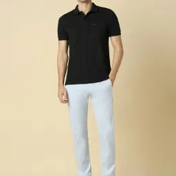 Allen Solly Blue Cotton Slim Fit Trousers image 5