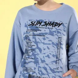 Difference of Opinion Purple Fleece Graphic Print Oversized Sweatshirt image 5